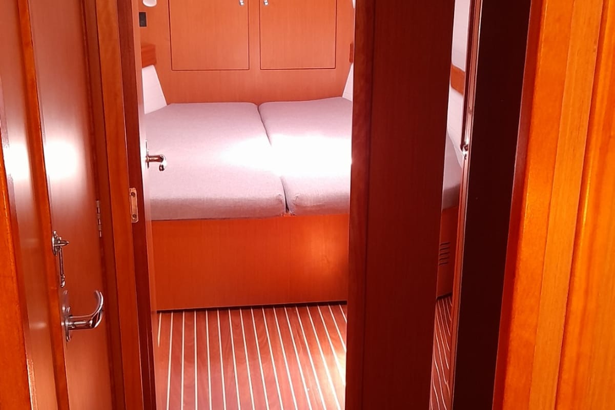 Cabin on Jemi, a Bavaria Cruiser 50 sailboat at Municipal Unit of Rhodes, Greece