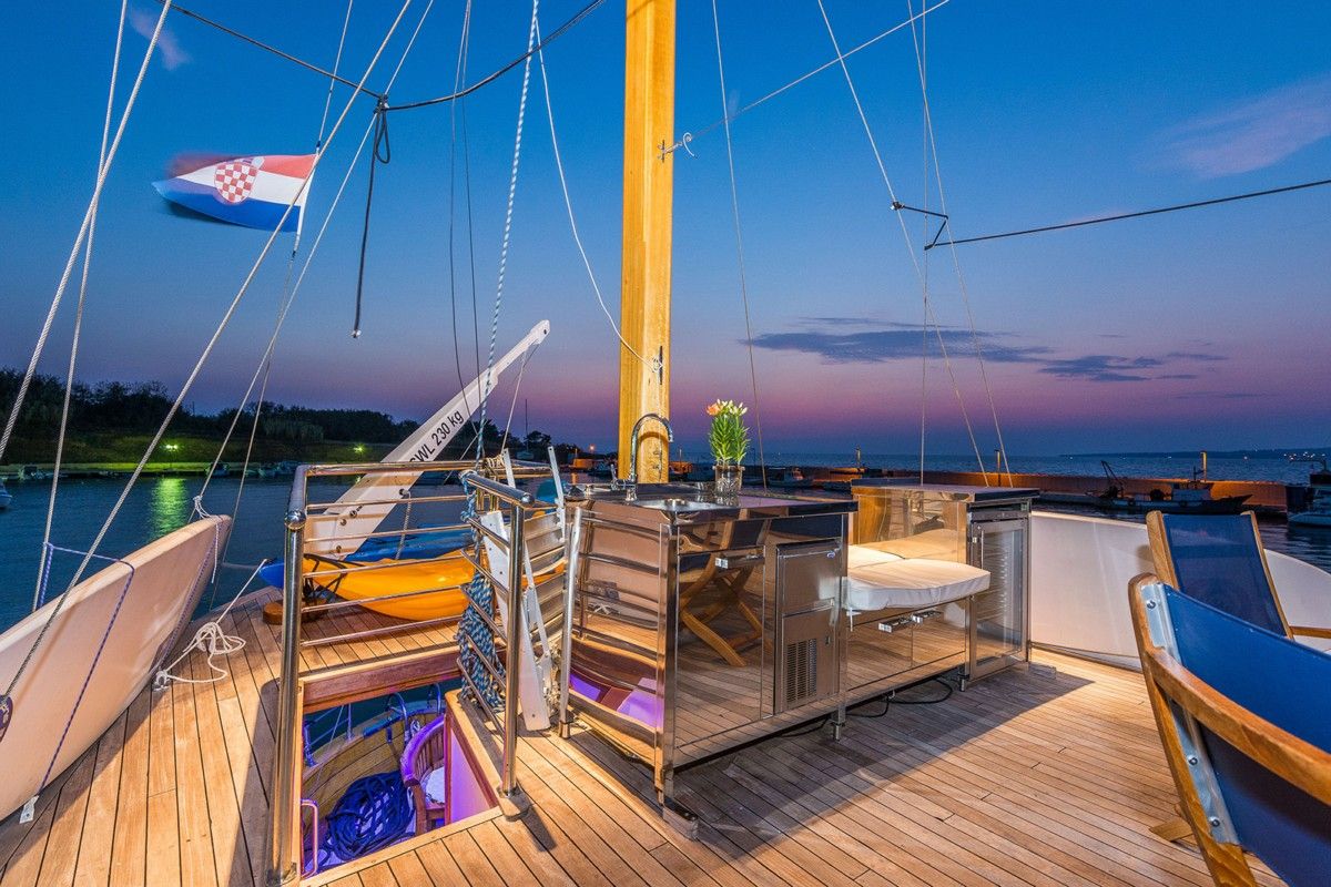 Deck of ADRIATIC BREEZE, a Custom Made Adriatic Breeze yacht at Split, Croatia