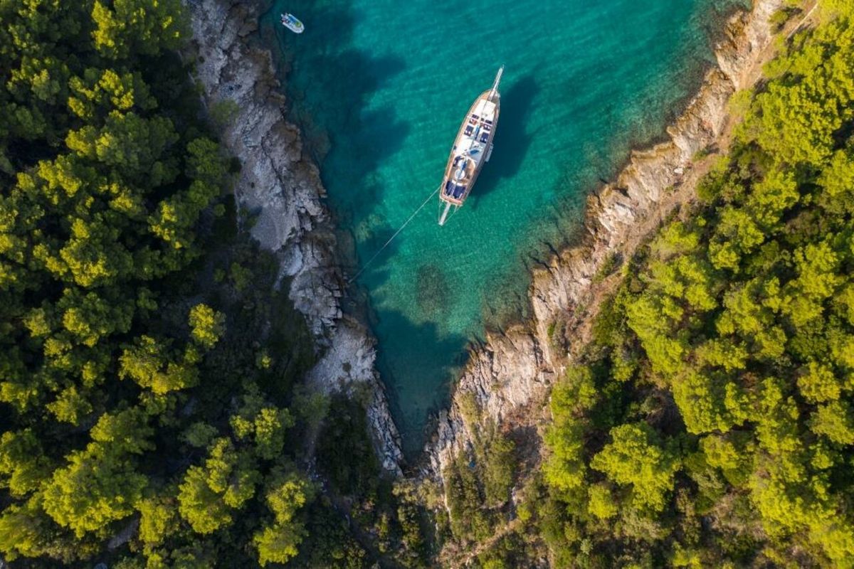Exterior view of Saint Luca, a Custom Made Saint Luca yacht at Grad Omiš, Croatia
