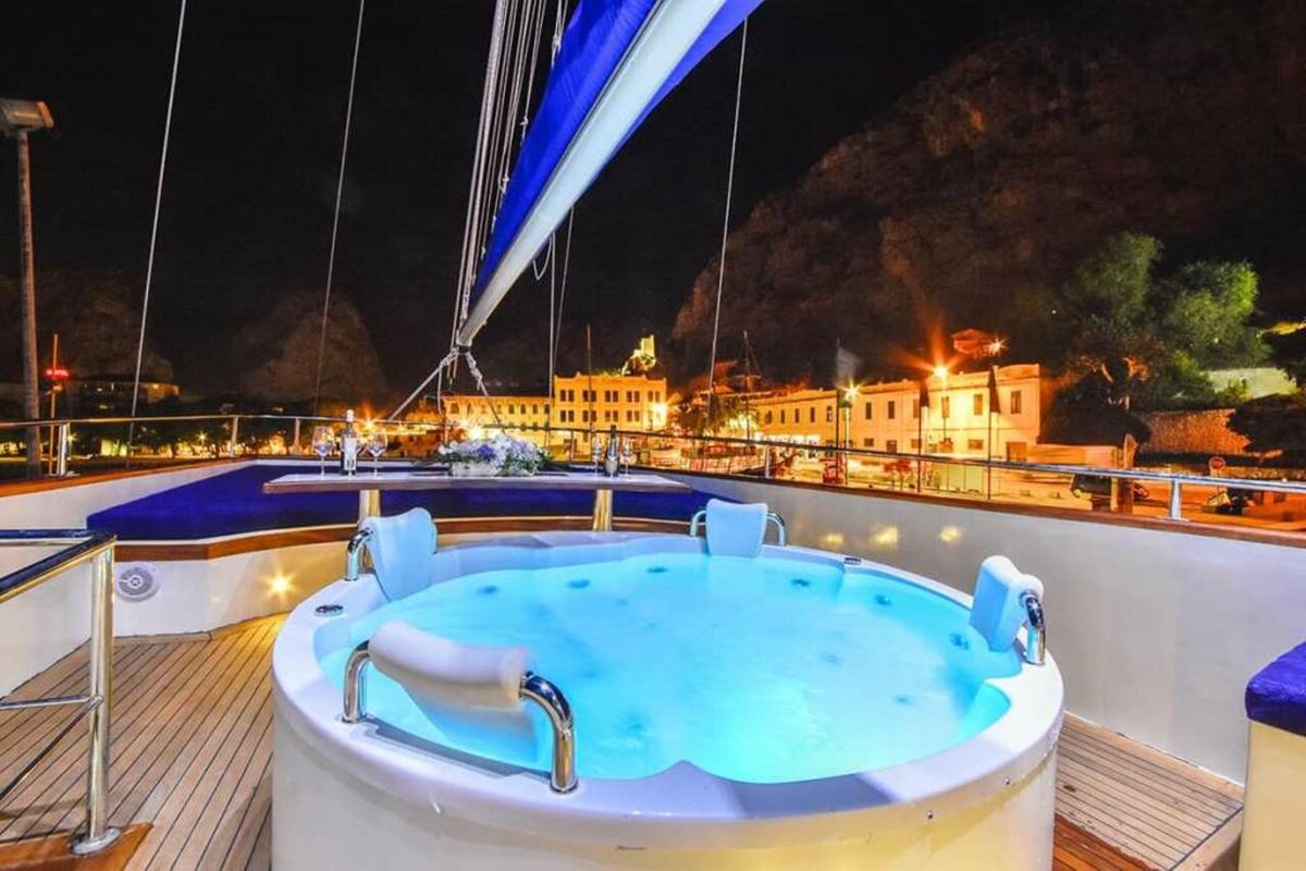 Deck of Saint Luca, a Custom Made Saint Luca yacht at Grad Omiš, Croatia