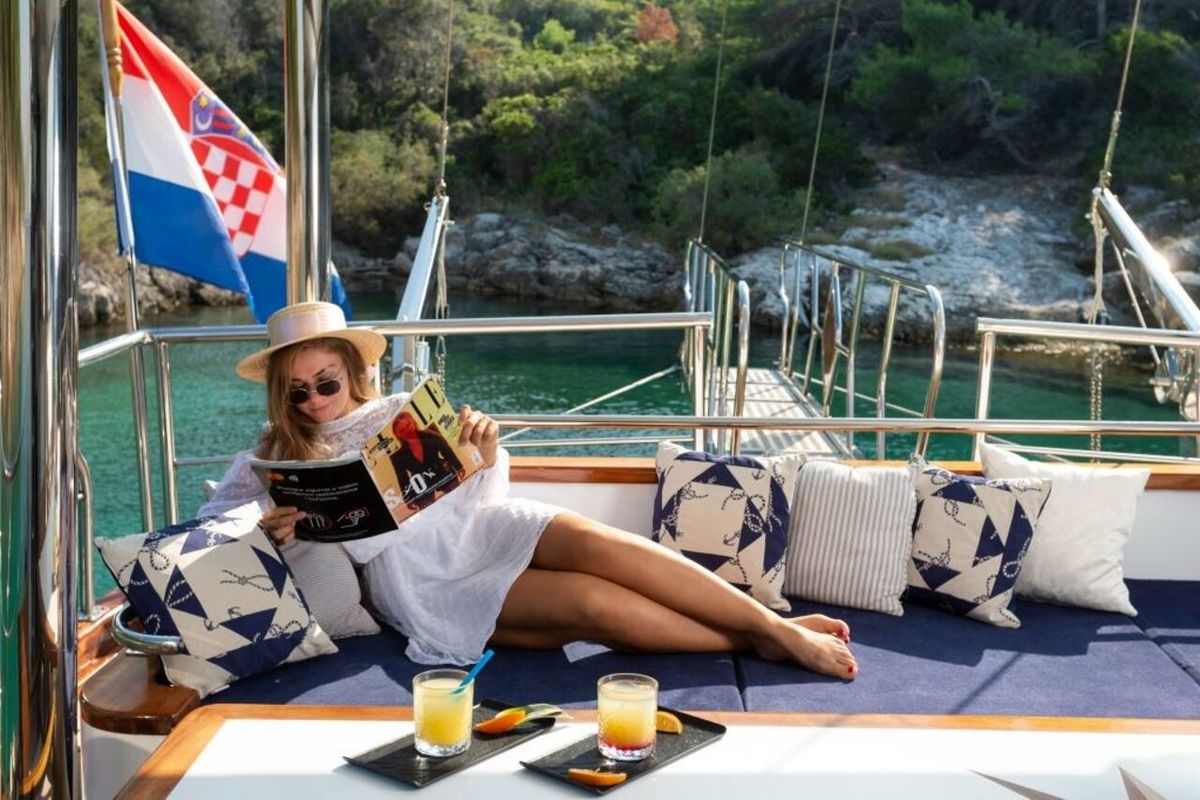 Deck of Saint Luca, a Custom Made Saint Luca yacht at Grad Omiš, Croatia