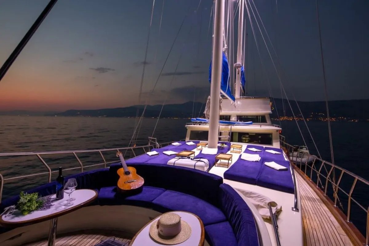 Deck of Saint Luca, a Custom Made Saint Luca yacht at Grad Omiš, Croatia