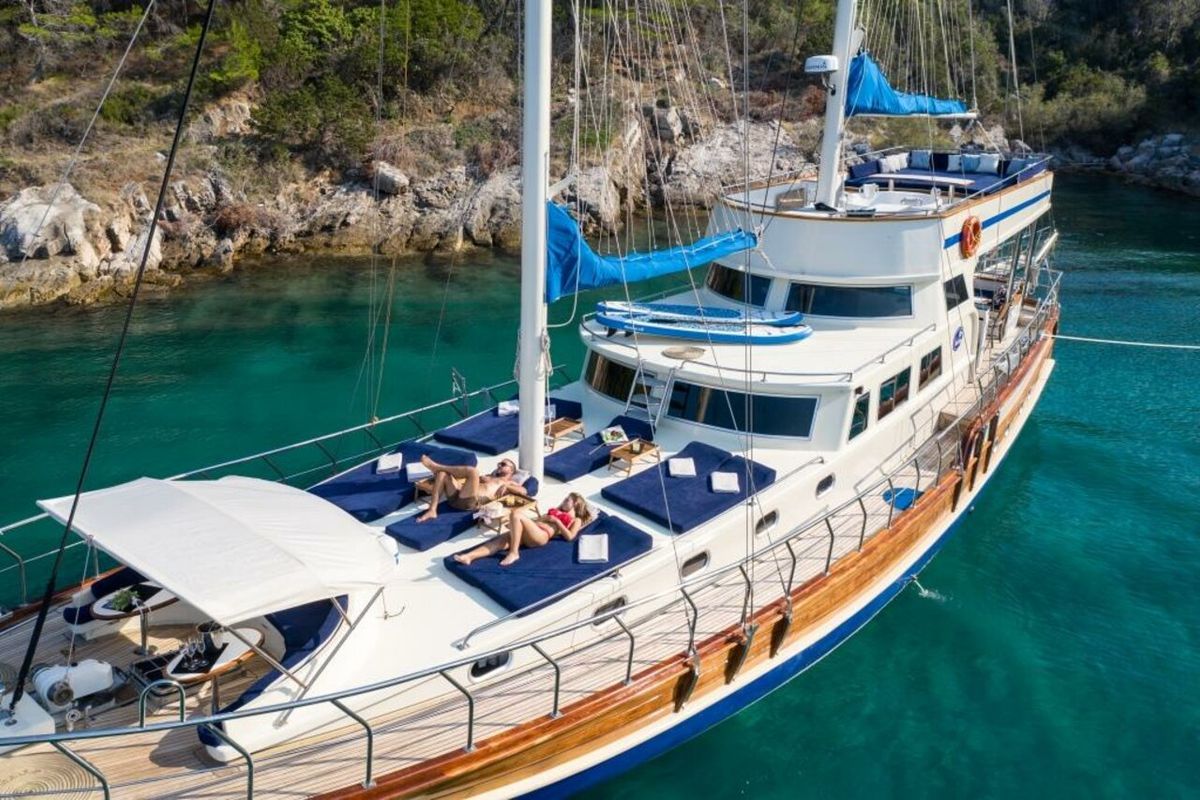 Exterior view of Saint Luca, a Custom Made Saint Luca yacht at Grad Omiš, Croatia