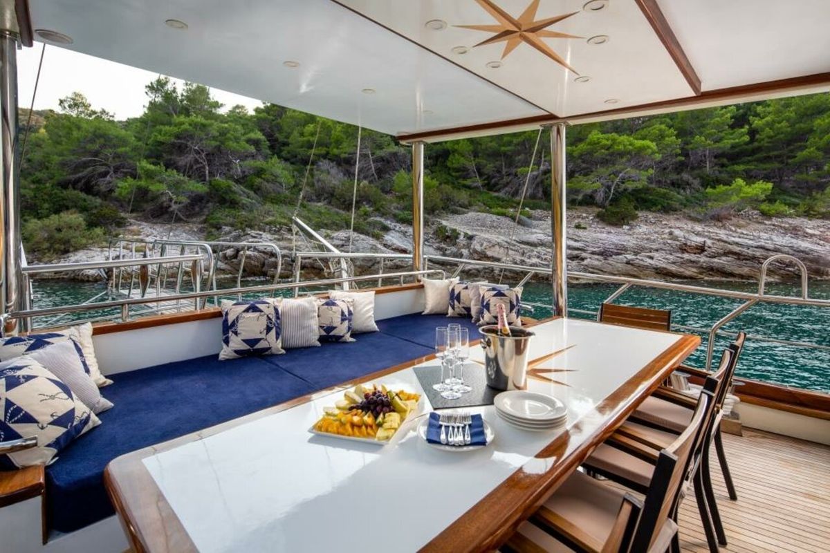 Deck of Saint Luca, a Custom Made Saint Luca yacht at Grad Omiš, Croatia