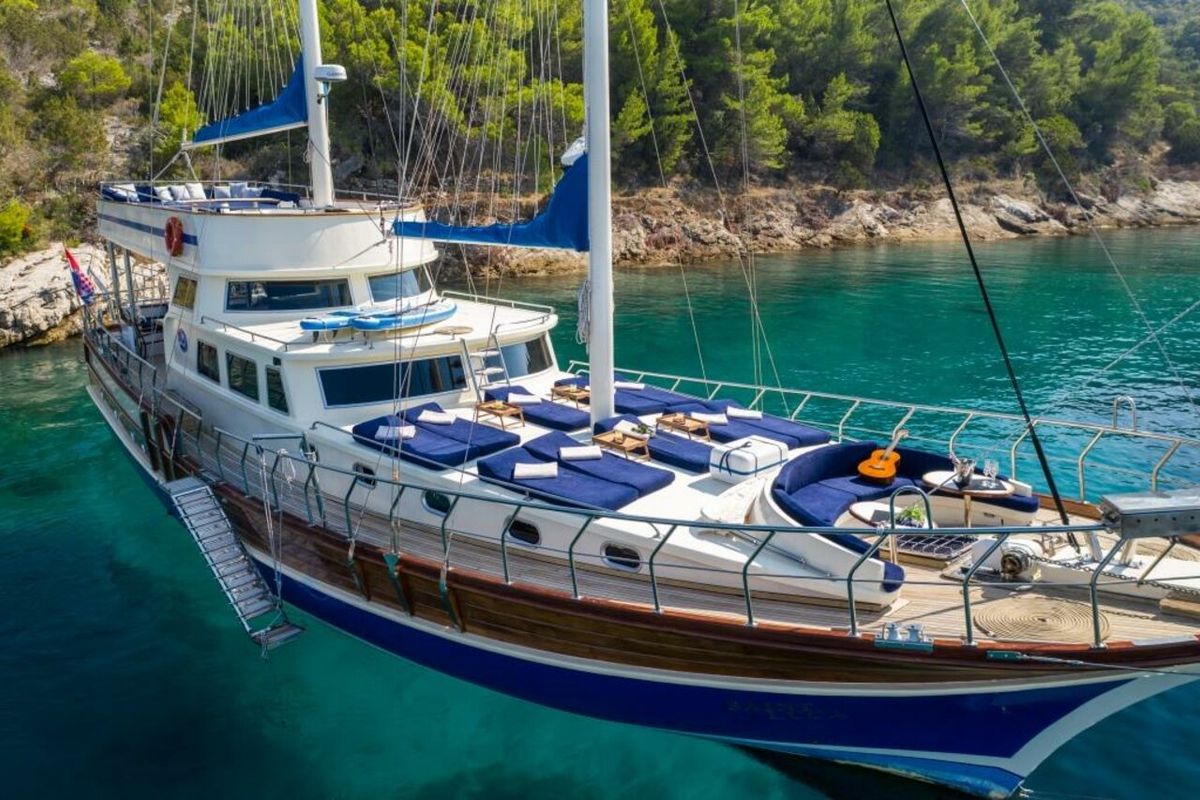 Exterior view of Saint Luca, a Custom Made Saint Luca yacht at Grad Omiš, Croatia