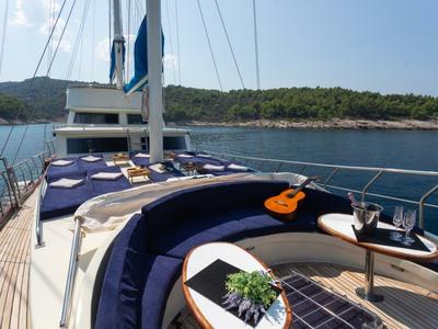 Deck of Saint Luca, a Custom Made Saint Luca yacht at Grad Omiš, Croatia