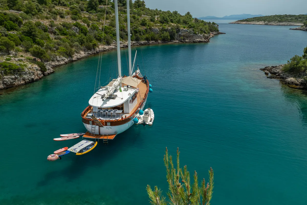 Exterior view of Green Ray, a Custom Made Green Ray yacht at Split, Croatia