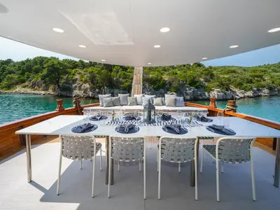 Deck of Green Ray, a Custom Made Green Ray yacht at Split, Croatia