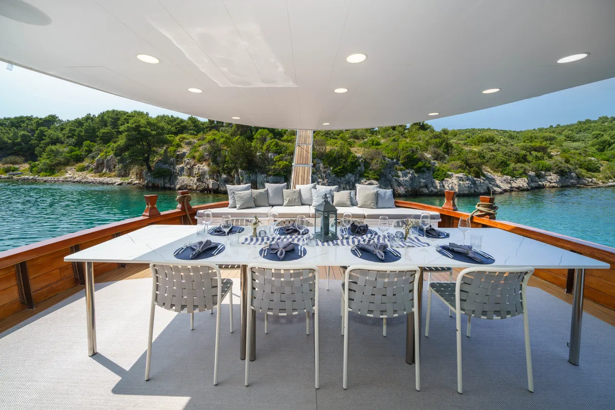 Deck of Green Ray, a Custom Made Green Ray yacht at Split, Croatia