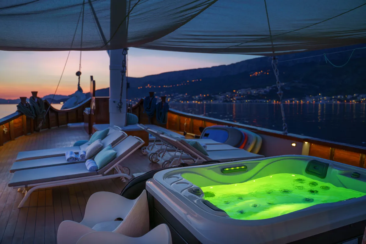 Deck of Green Ray, a Custom Made Green Ray yacht at Split, Croatia