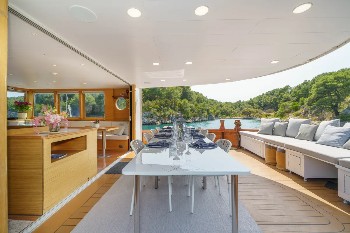 Deck of Green Ray, a Custom Made Green Ray yacht at Split, Croatia