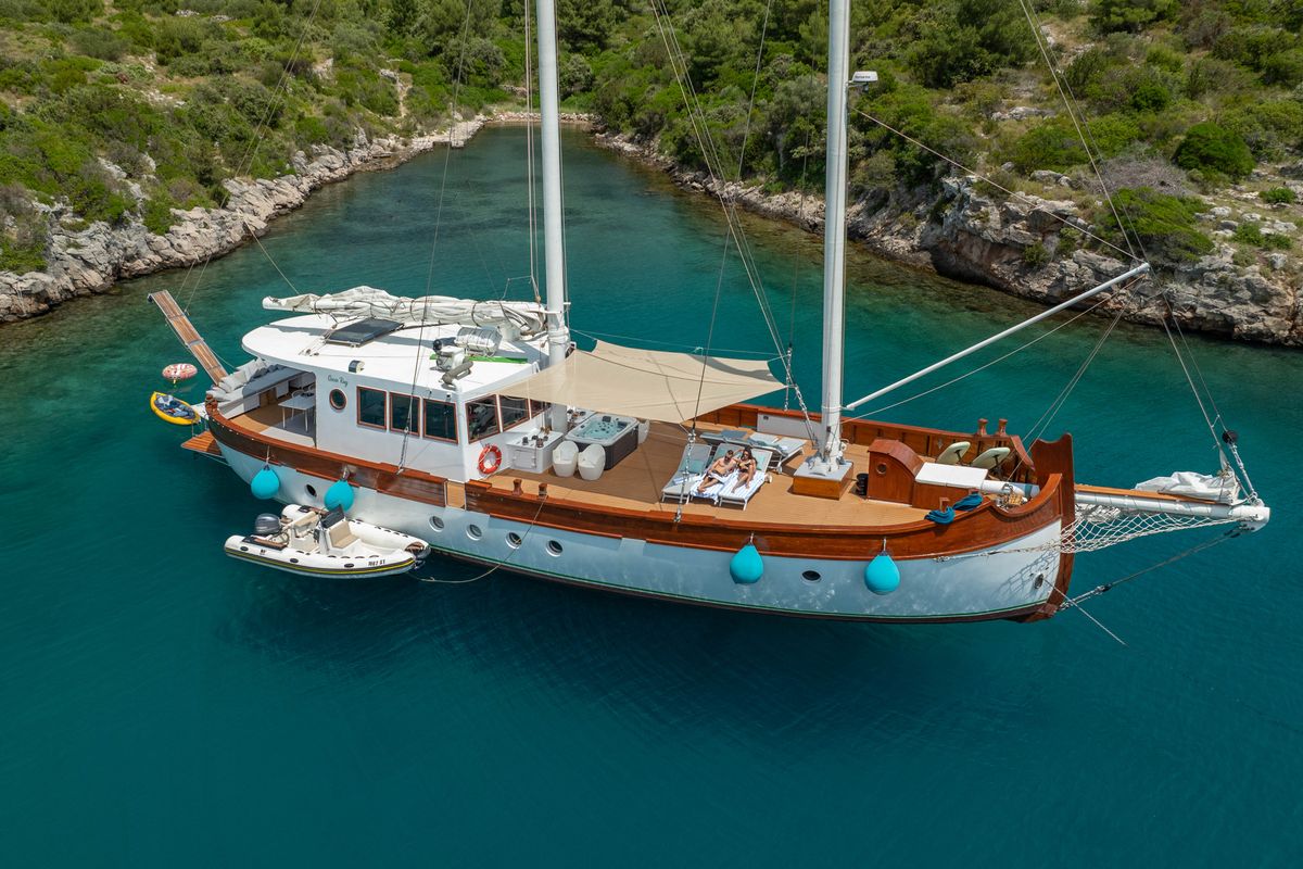 Exterior view of Green Ray, a Custom Made Green Ray yacht at Split, Croatia