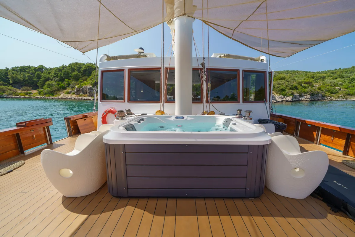 Deck of Green Ray, a Custom Made Green Ray yacht at Split, Croatia
