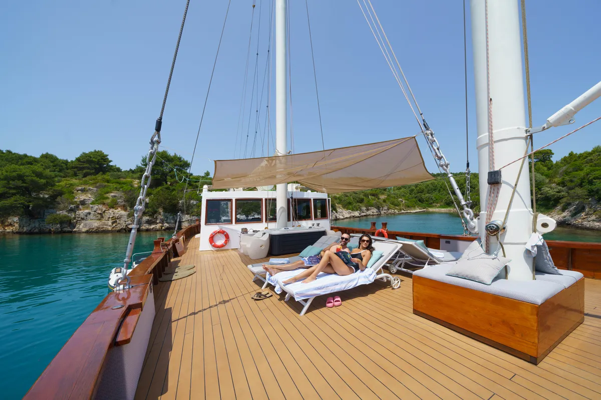 Deck of Green Ray, a Custom Made Green Ray yacht at Split, Croatia
