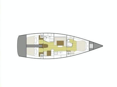 Floor plan of Trinity, a Solaris Yachts Solaris 44 sailboat at Punat, Croatia