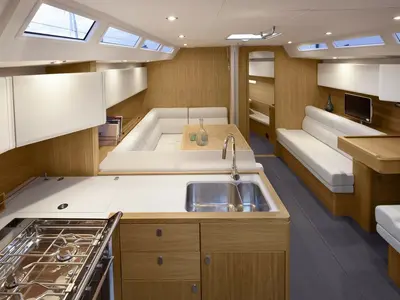 Galley of Trinity, a Solaris Yachts Solaris 44 sailboat at Punat, Croatia