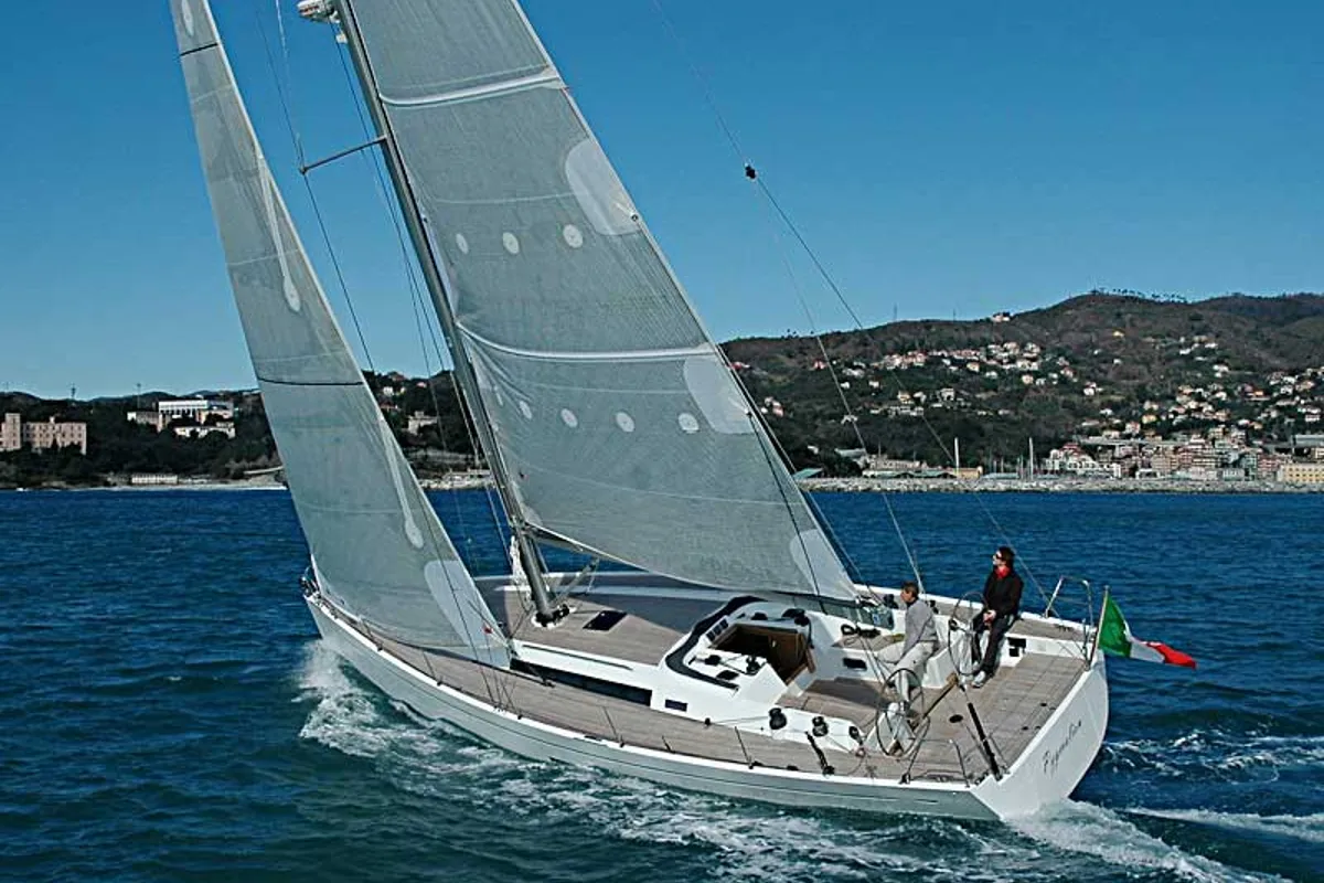 Exterior view of Trinity, a Solaris Yachts Solaris 44 sailboat at Punat, Croatia