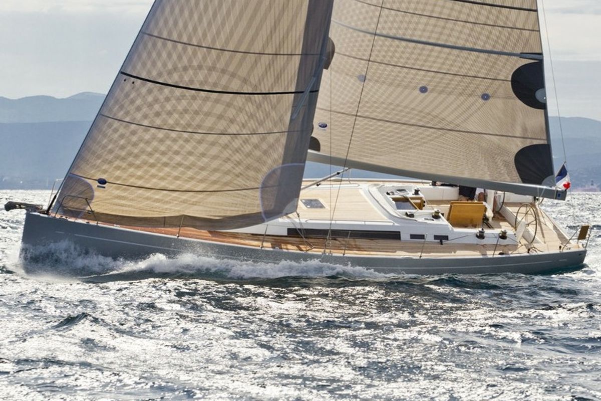 Exterior view of Trinity, a Solaris Yachts Solaris 44 sailboat at Punat, Croatia