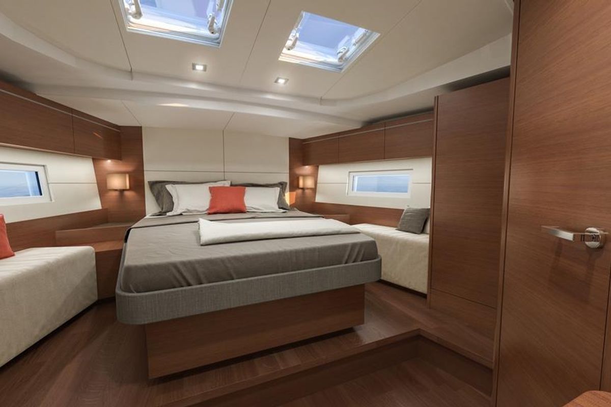 Cabin on Ef Zin, a Beneteau Oceanis 51.1 sailboat at Skopelos, Greece