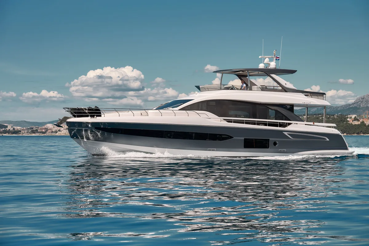 Exterior view of Viva, a Azimut 78 Fly yacht at Podstrana - Miljevac, Croatia