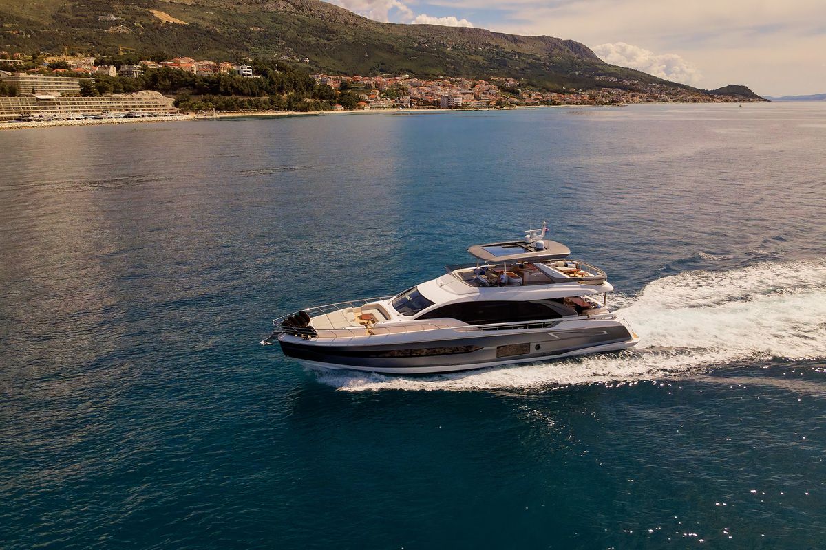 Exterior view of Viva, a Azimut 78 Fly yacht at Podstrana - Miljevac, Croatia