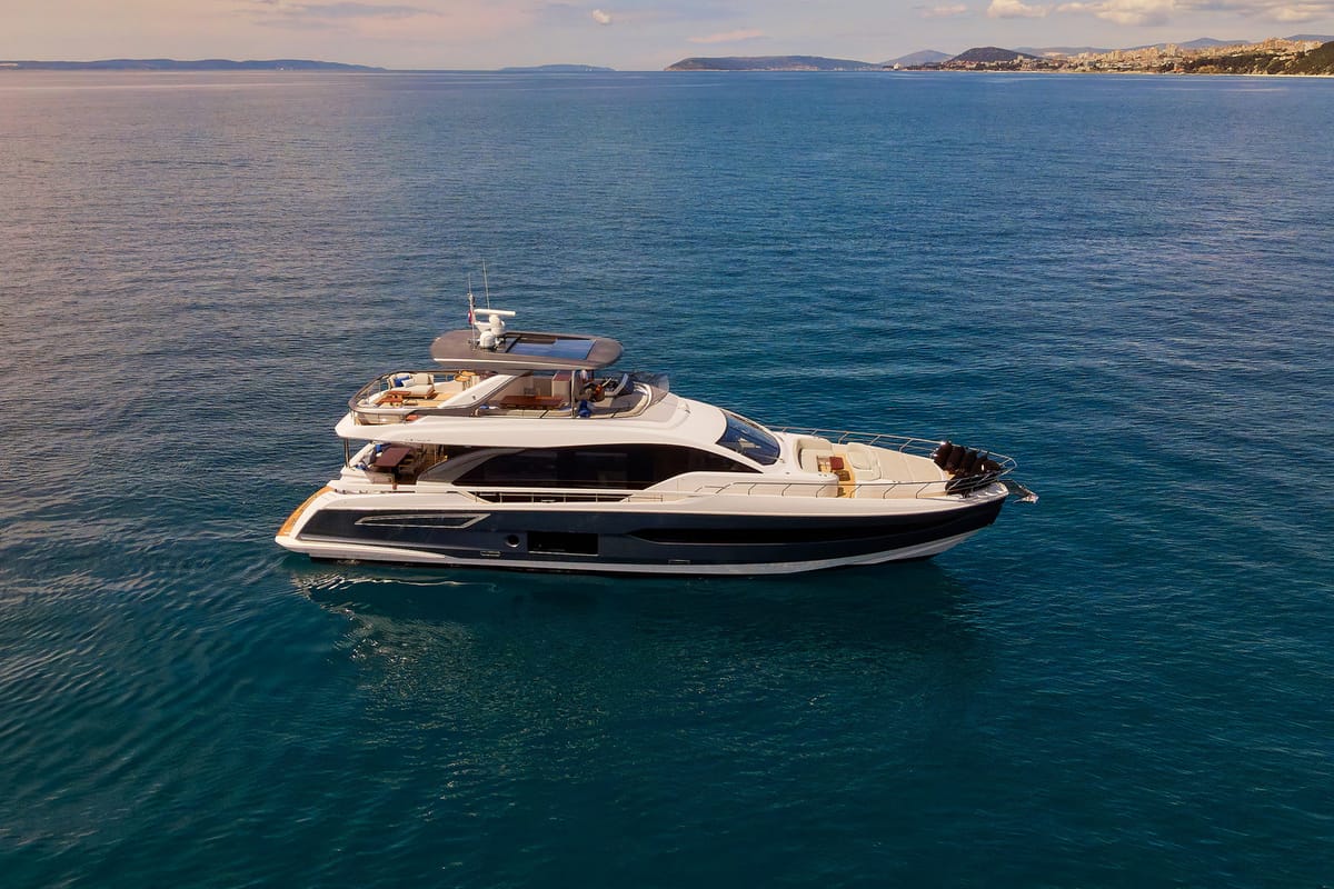 Exterior view of Viva, a Azimut 78 Fly yacht at Podstrana - Miljevac, Croatia