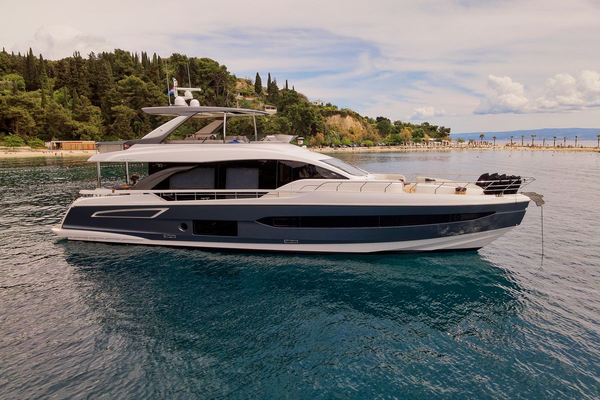 Exterior view of Viva, a Azimut 78 Fly yacht at Podstrana - Miljevac, Croatia