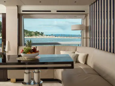 Salon of Viva, a Azimut 78 Fly yacht at Podstrana - Miljevac, Croatia