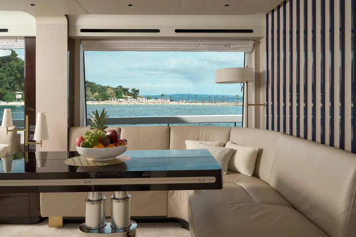 Salon of Viva, a Azimut 78 Fly yacht at Podstrana - Miljevac, Croatia