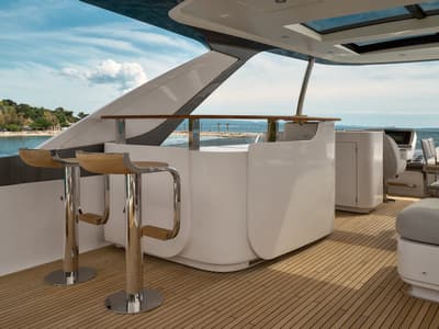 Deck of Viva, a Azimut 78 Fly yacht at Podstrana - Miljevac, Croatia