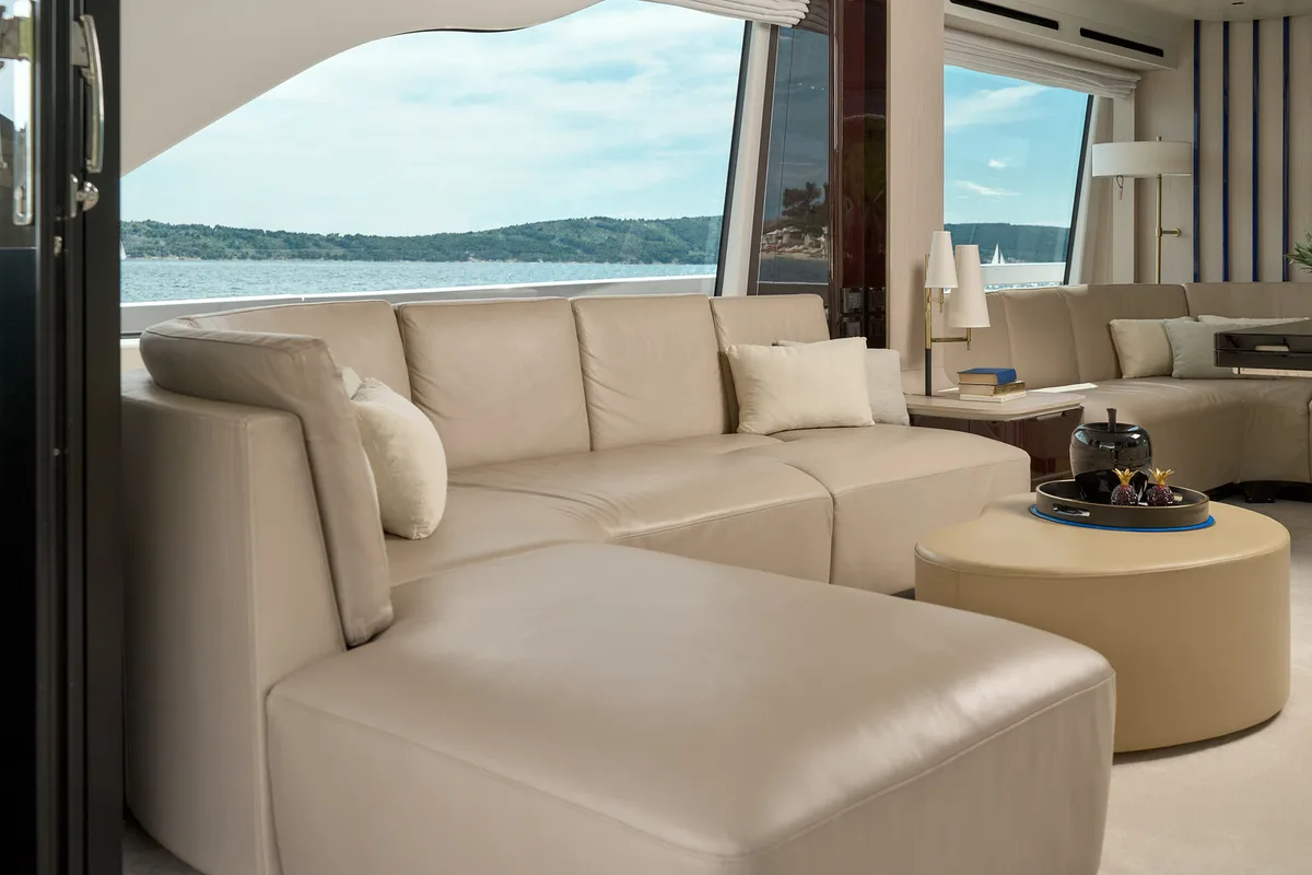 Salon of Viva, a Azimut 78 Fly yacht at Podstrana - Miljevac, Croatia