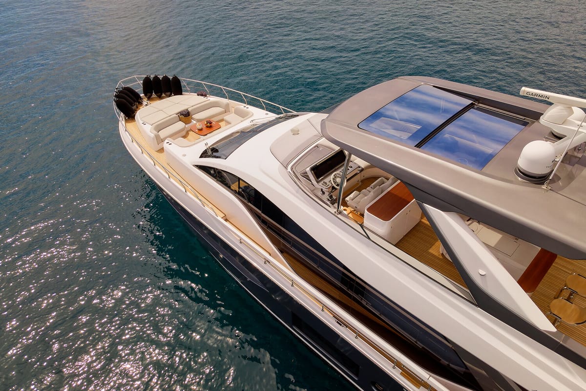Exterior view of Viva, a Azimut 78 Fly yacht at Podstrana - Miljevac, Croatia