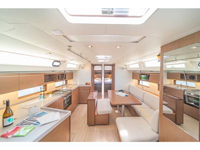 Galley of Paradisea, a Beneteau Oceanis 46.1 sailboat at Gouvia, Greece