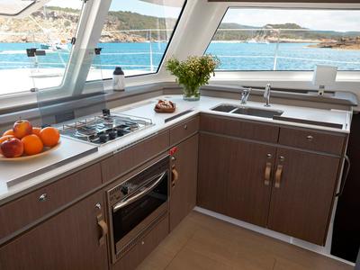 Galley of Era già tutto previsto, a Bali Catspace catamaran at Palermo, Italy