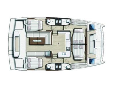 Floor plan of Era già tutto previsto, a Bali Catspace catamaran at Palermo, Italy