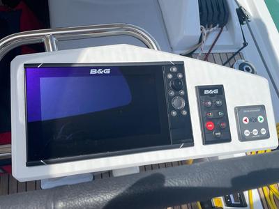 Cockpit of Boreas, a Beneteau Oceanis 46.1 sailboat at Zakynthos, Greece