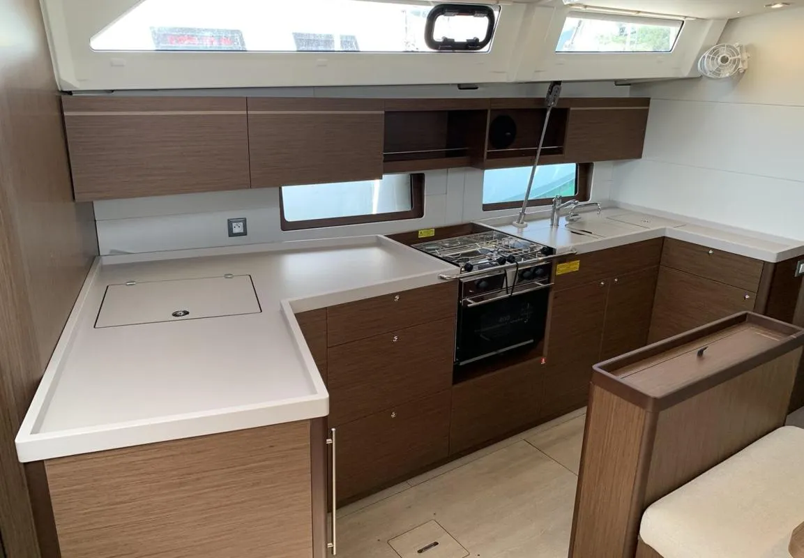 Galley of Boreas, a Beneteau Oceanis 46.1 sailboat at Zakynthos, Greece