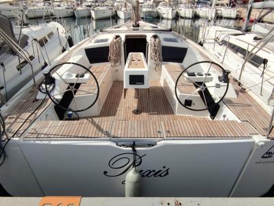 Cockpit of Pyxis, a Dufour 430 GL sailboat at Marseille, France