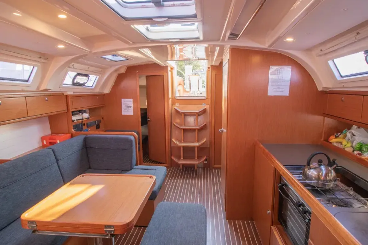 Galley of Stepping Stone, a Bavaria 41 sailboat at Pylaros Municipal Unit, Greece