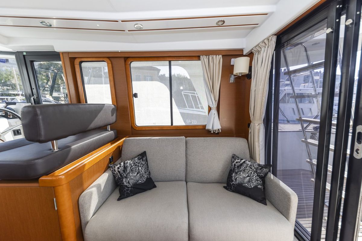 Salon of Blue Sky, a Beneteau Swift Trawler 34 Fly motorboat at Zadar, Croatia