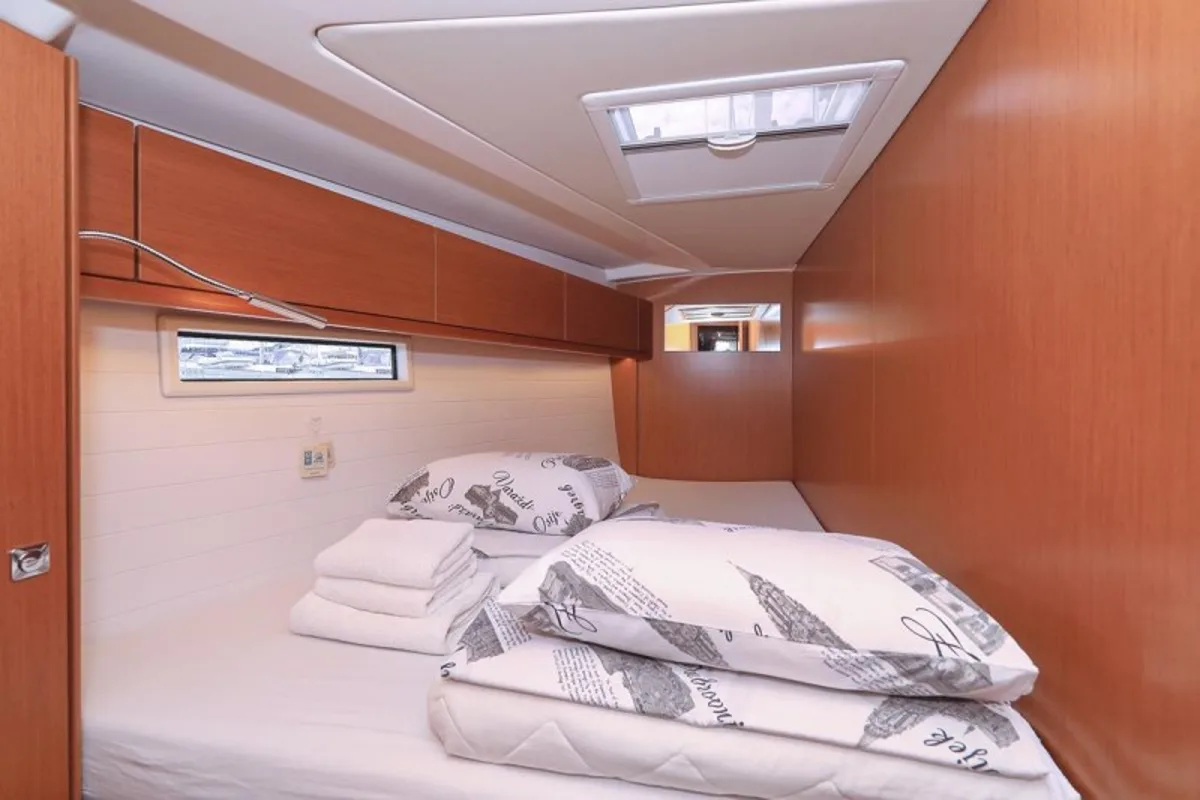 Cabin on Bonnytta, a Bavaria Cruiser 51 sailboat at Grad Biograd na Moru, Croatia