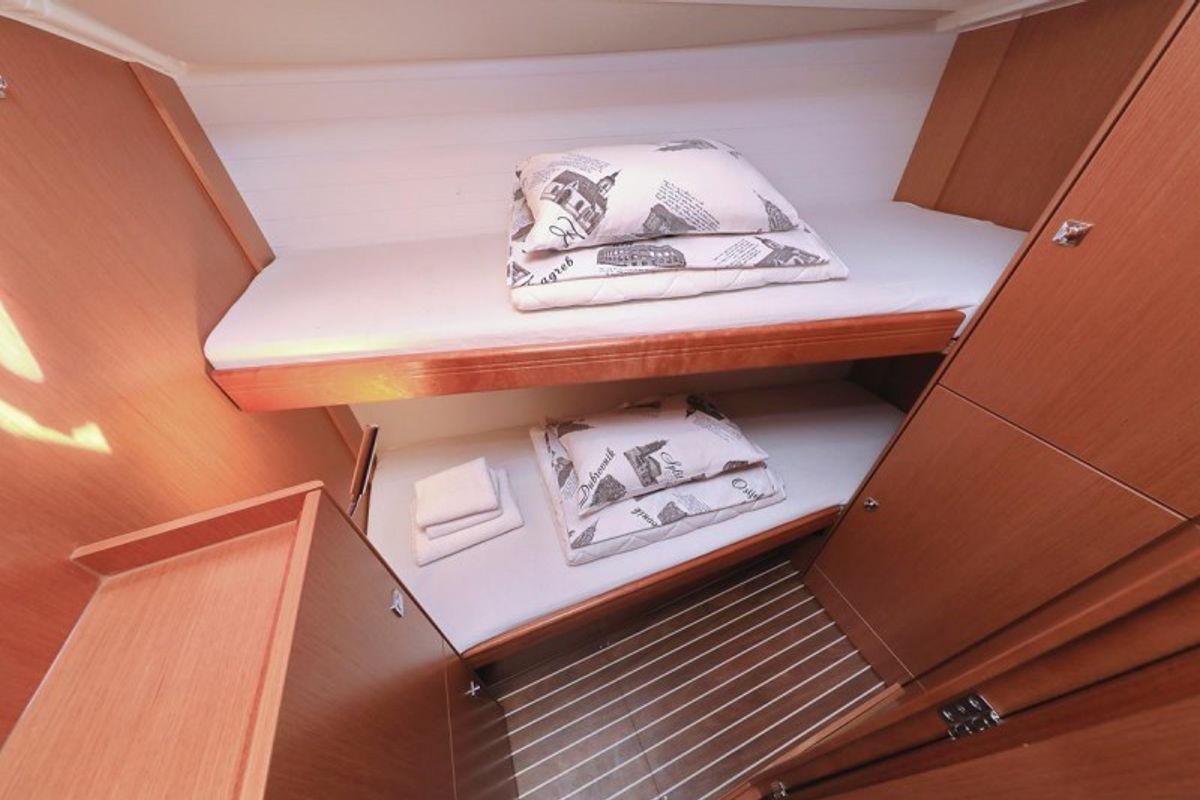 Cabin on Bonnytta, a Bavaria Cruiser 51 sailboat at Grad Biograd na Moru, Croatia