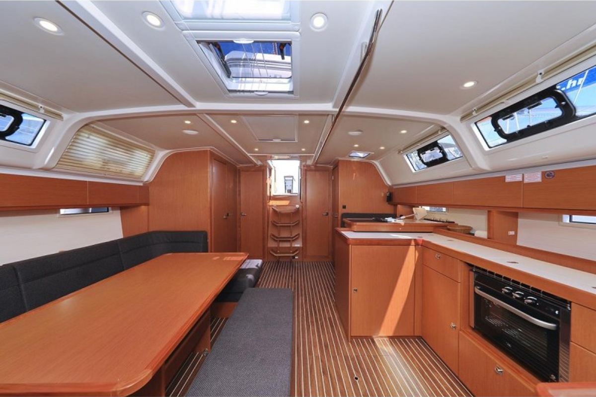 Salon of Bonnytta, a Bavaria Cruiser 51 sailboat at Grad Biograd na Moru, Croatia