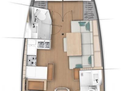 Floor plan of Susanna, a Jeanneau Sun Odyssey 440 sailboat at Grad Kaštela, Croatia
