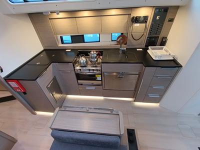 Galley of Binlik, a Hanse Yachts Hanse 460 sailboat at Fethiye, Turkey