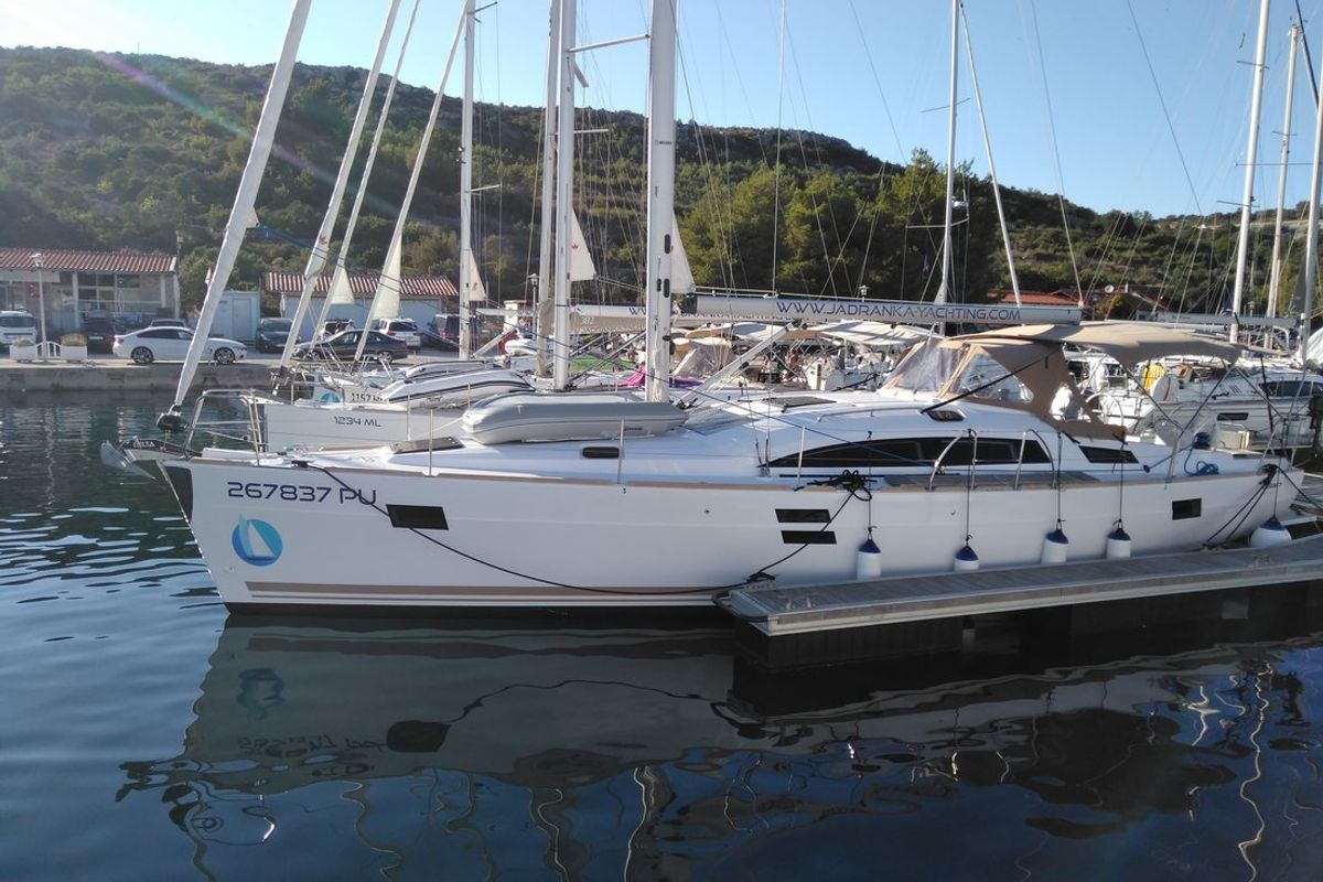 Exterior view of Sea Cloud 3, a Elan Impression 45.1 sailboat at Grad Pula, Croatia