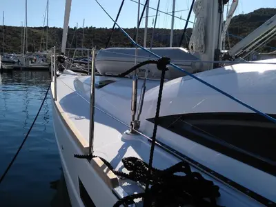 Deck of Sea Cloud 3, a Elan Impression 45.1 sailboat at Grad Pula, Croatia