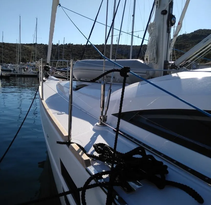 Deck of Sea Cloud 3, a Elan Impression 45.1 sailboat at Grad Pula, Croatia