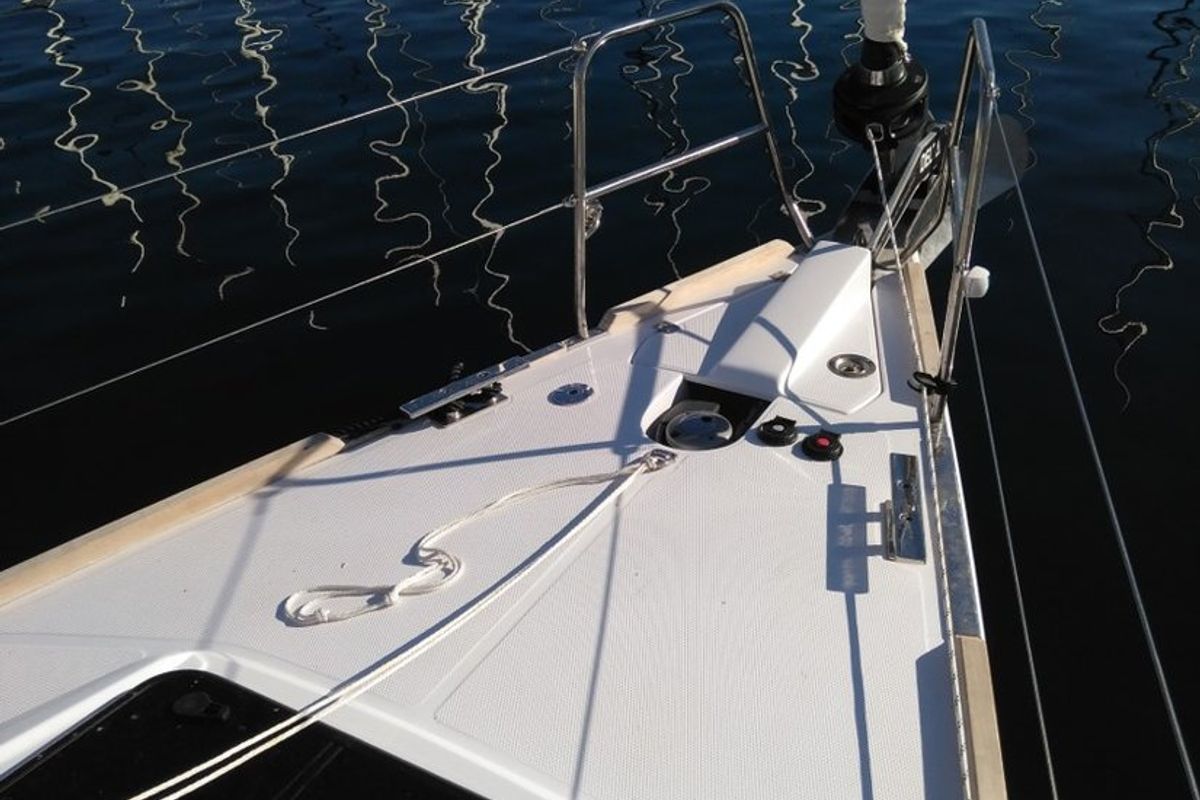 Deck of Sea Cloud 3, a Elan Impression 45.1 sailboat at Grad Pula, Croatia