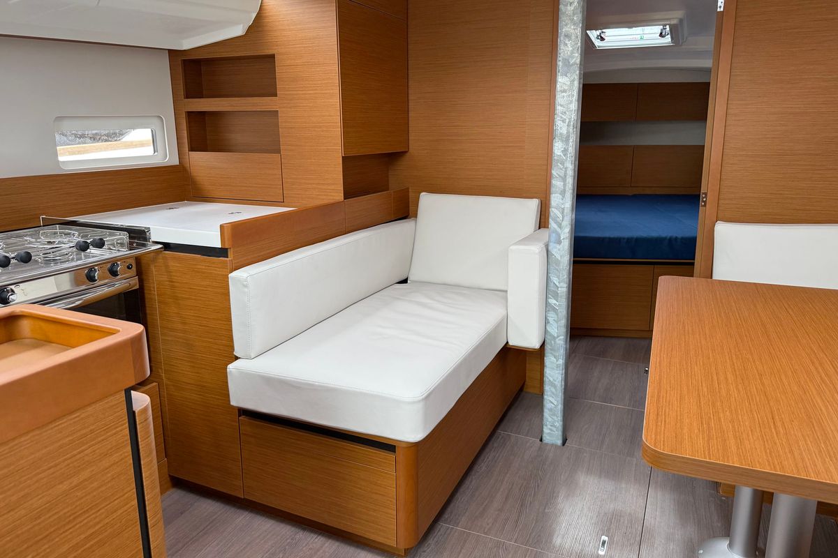 Salon of Maral, a Jeanneau Sun Odyssey 410 sailboat at Punat, Croatia